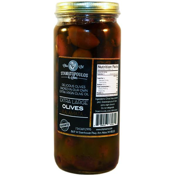 Colossal Kalamata Olives in Olive Oil